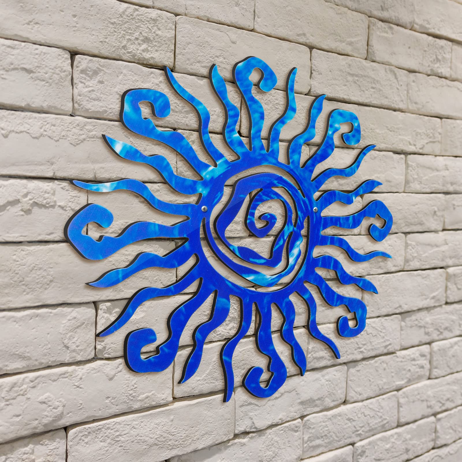 Moxweyeni sun wall art 12-inch blue sun brightens outdoor spaces