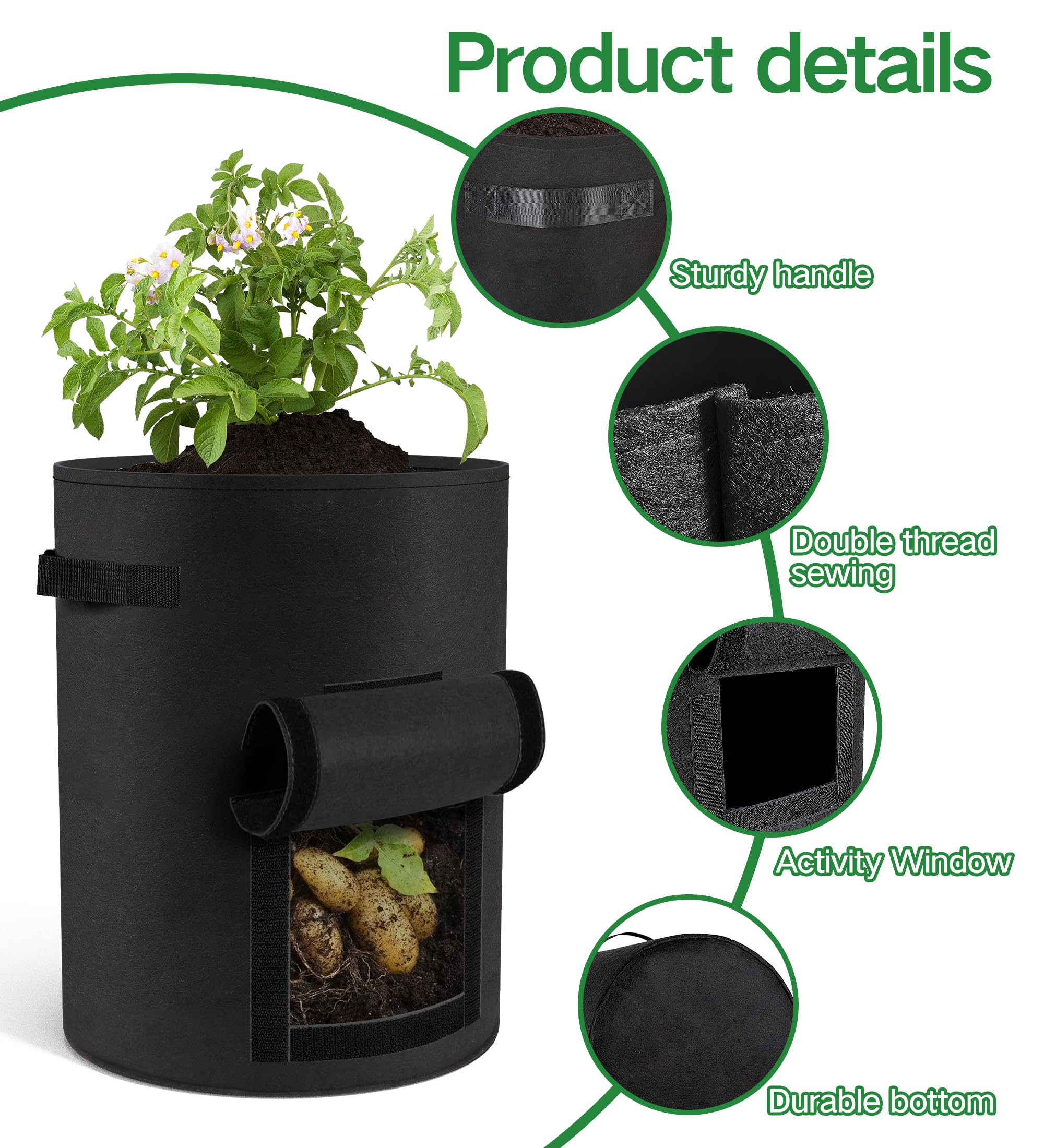 Moyios 15 gal bags packaged flat for easy storage and reuse.