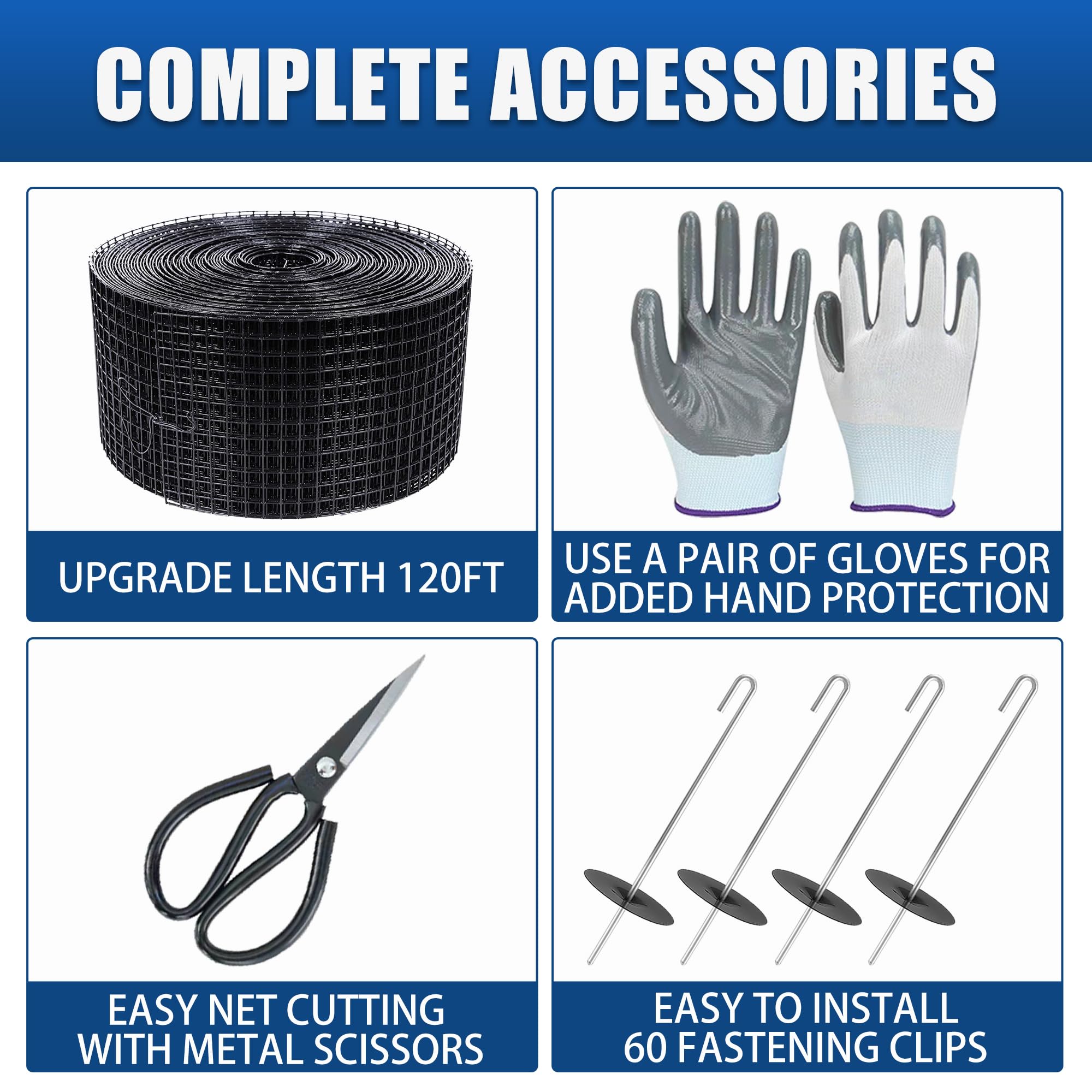 Moyios black fasteners clip securely for a neat, weather-ready finish.