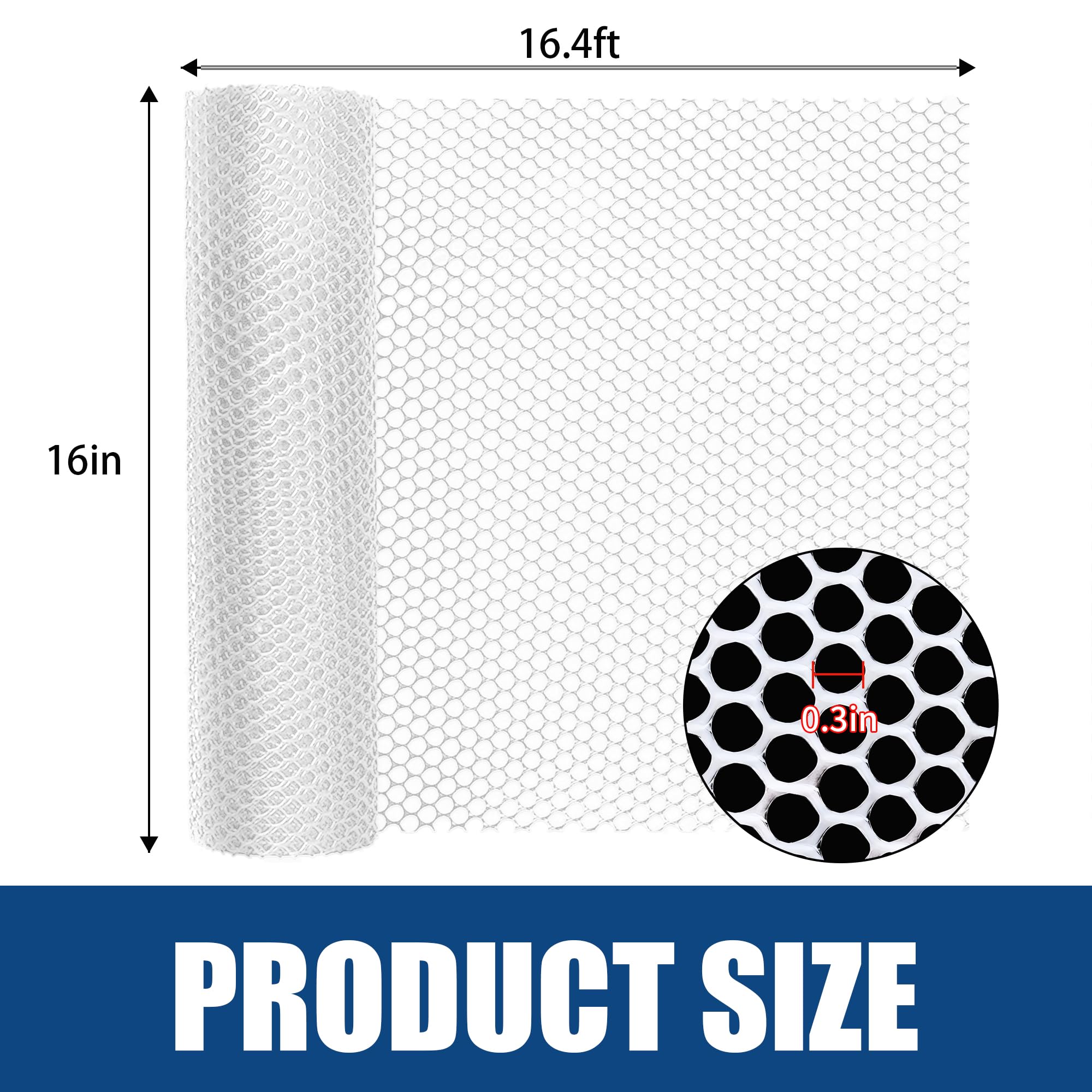 Moyios white wire mesh close-up highlights durable plastic grid and smooth edges