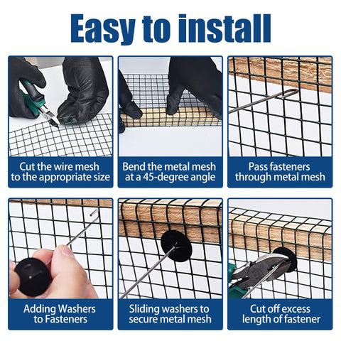 Moyios medium one-half-inch mesh blocks most birds from nesting beneath solar panels.