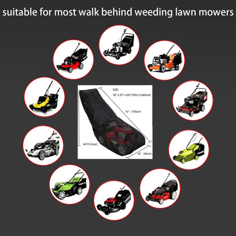 Moyubath easy-install cover fits standard gas, electric, and reel mowers.