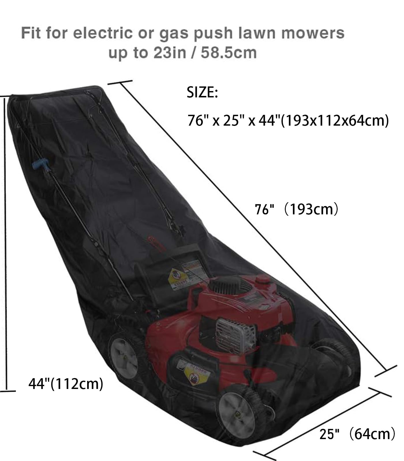 Moyubath lawnmower cover with UV coating shields equipment from sun exposure.