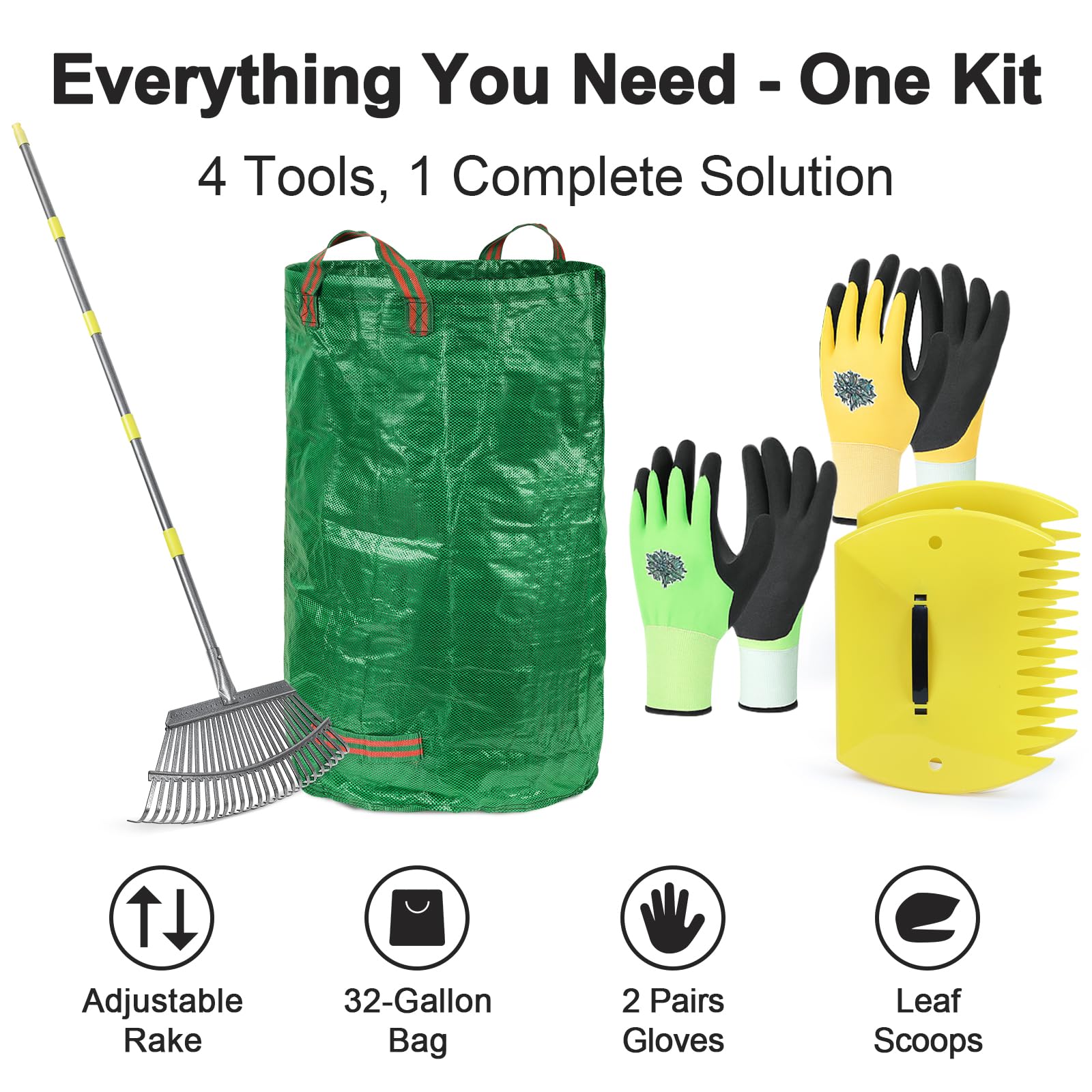 MOZZPAD leaf scoops and claws speed debris transfer into the bag.