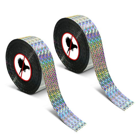 MP mypole bird scare tape ribbon on roof reflects sunlight to deter pests