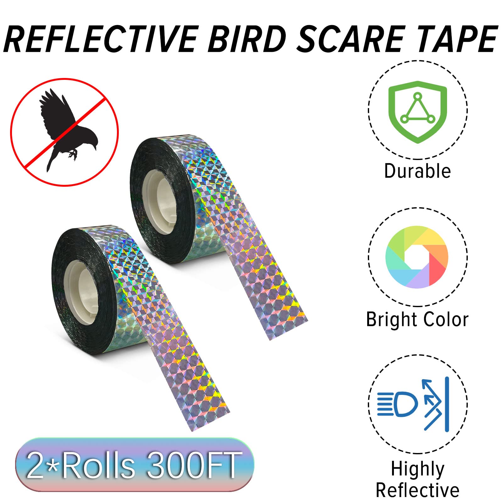 MP mypole bird scare tape ribbon wind flap deters birds with motion