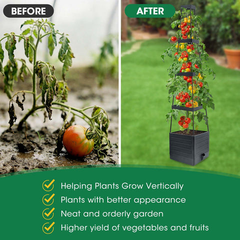 MQFORU adjustable-height trellis demonstrates modular four-tier setup.