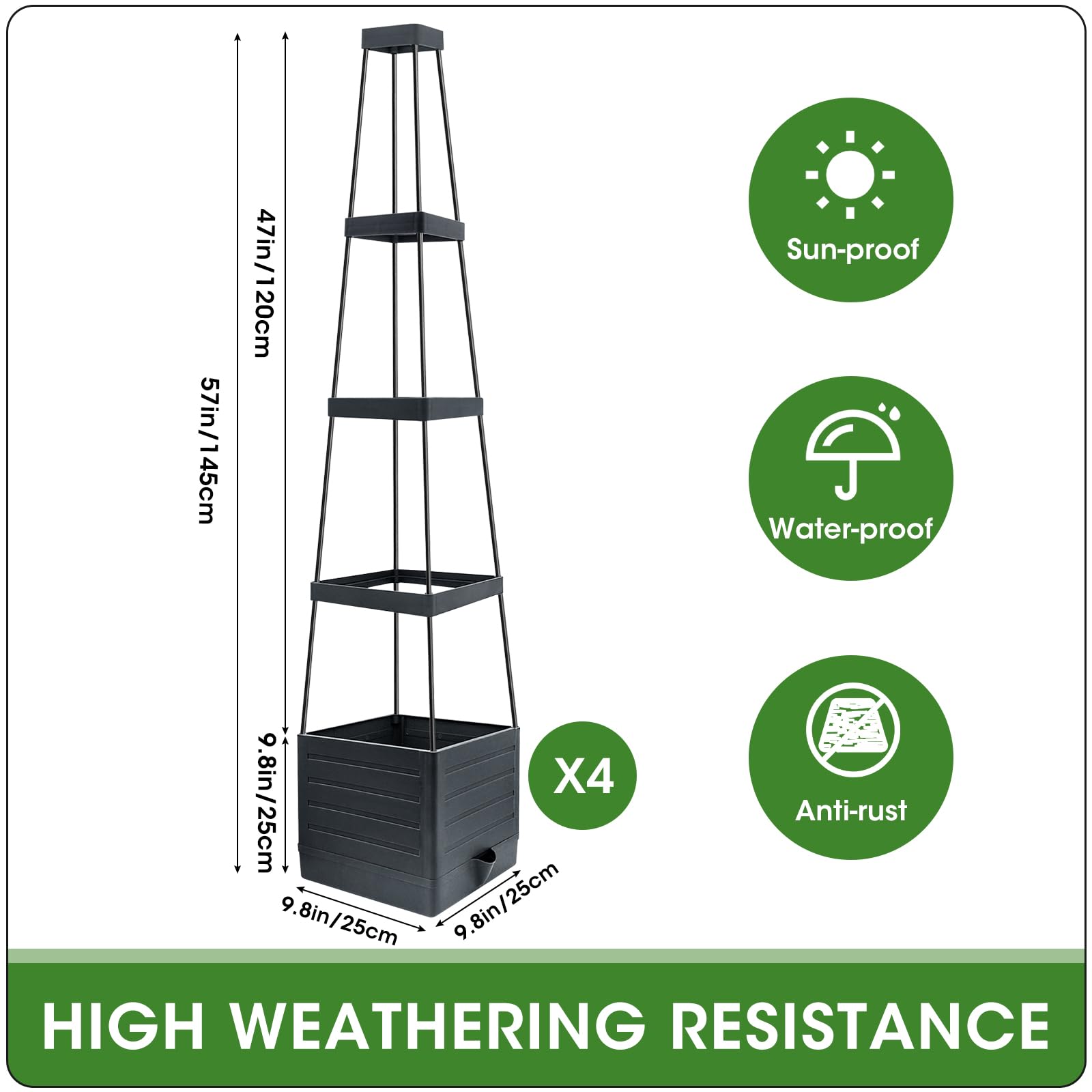 MQFORU large tomato cage for patio supports abundant growth