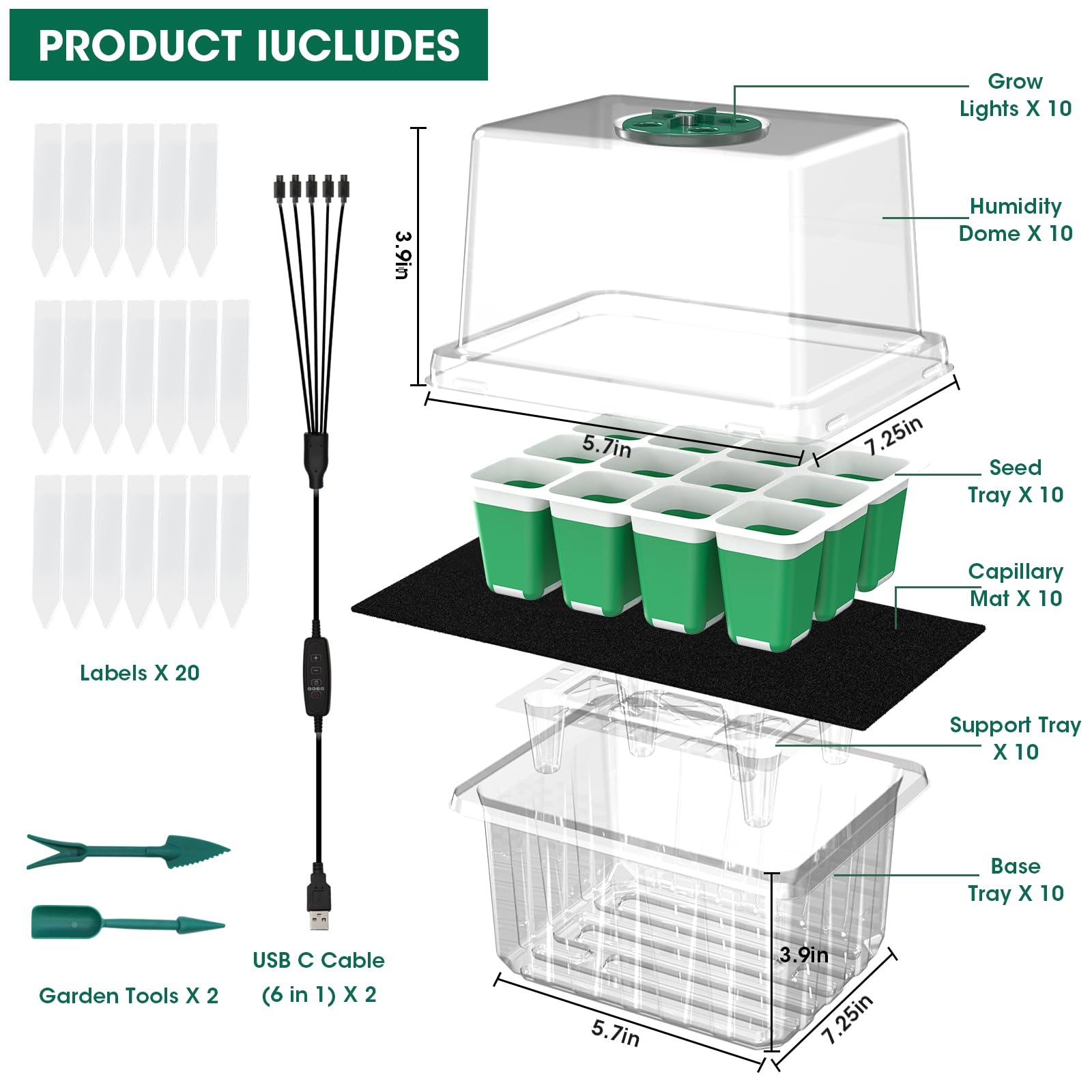 MQHUAYU 120-cell reusable seed starter tray design.