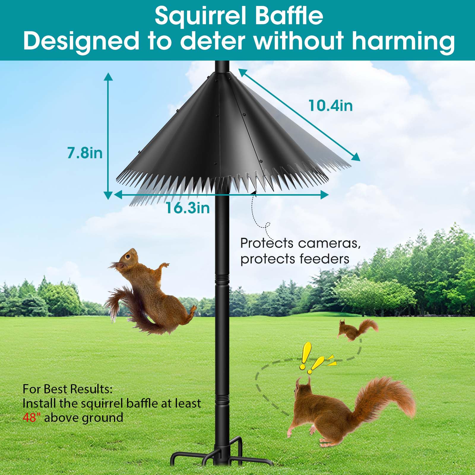 MQHUAYU adjustable pole with five shepherd hooks for versatile feeding.