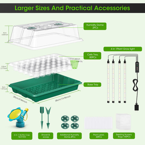 MQHUAYU all-in-one seed starting kit simplifies germination for beginners