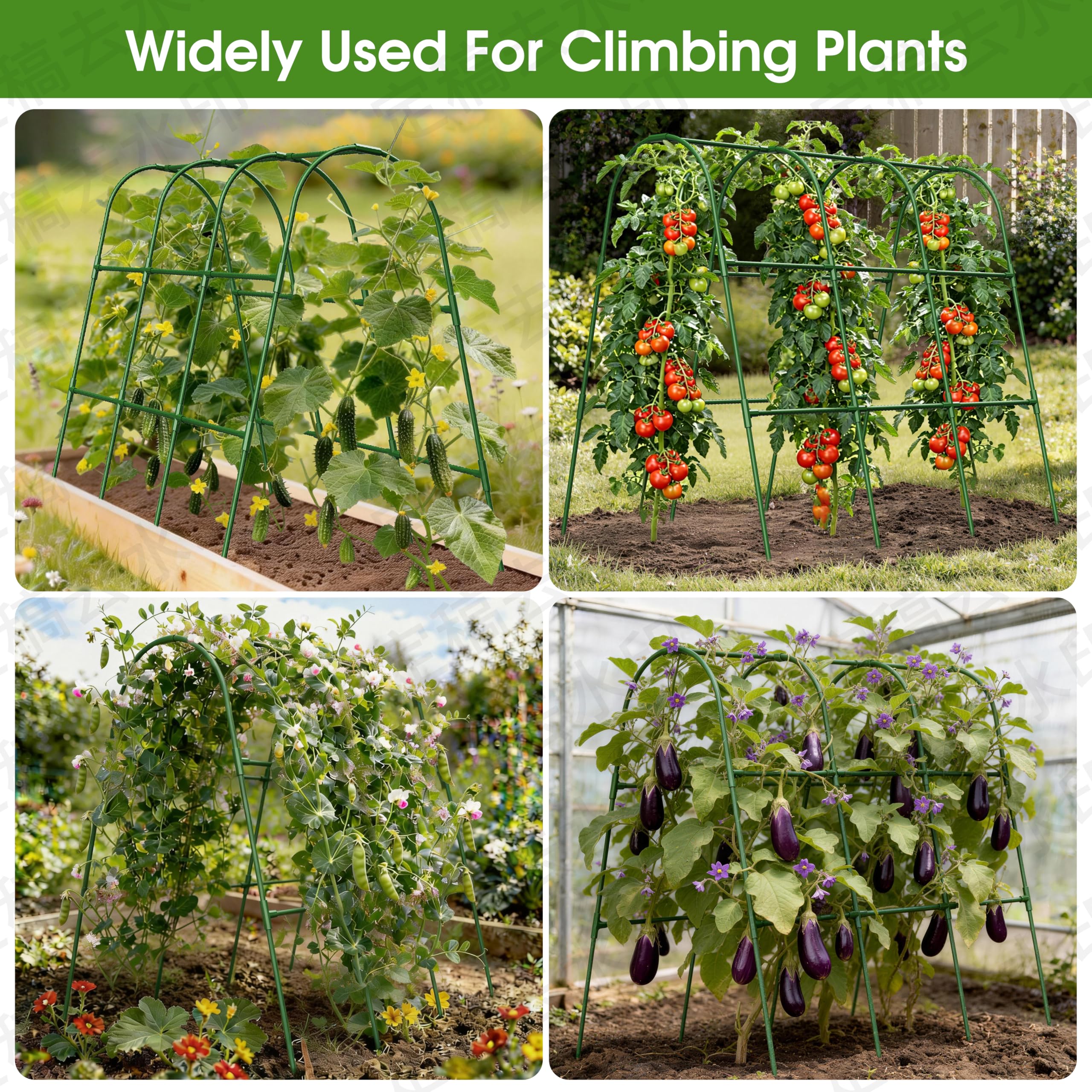MQHUAYU arch-trellis designed for cucumbers in outdoor gardens.