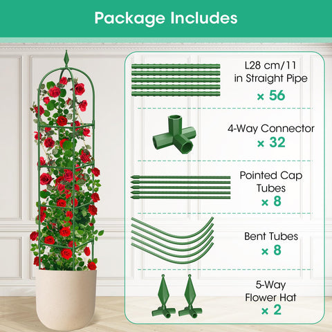 MQHUAYU versatile plant support for roses, vines, tomatoes, and cucumbers.