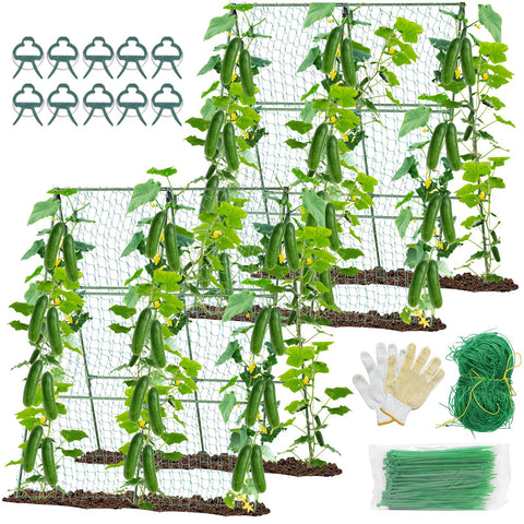 MQHUAYU cucumber trellis, 55in tall and 36in wide, supports climbing cucumbers.