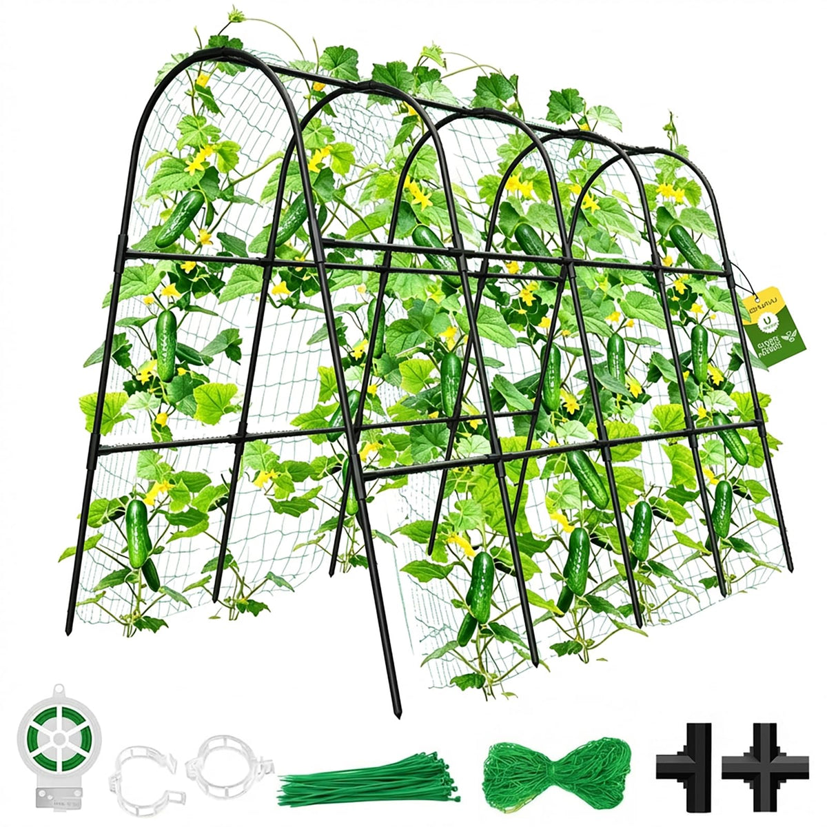 MQHUAYU cucumber trellis with U-shape stability supports two-sided planting.