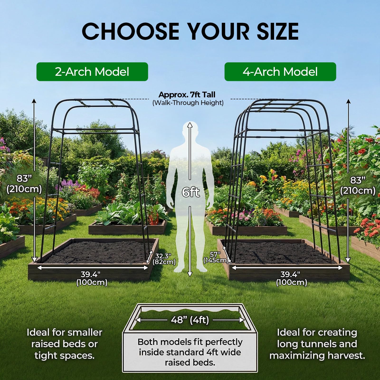 Clear assembly guide simplifies setup of the garden arch