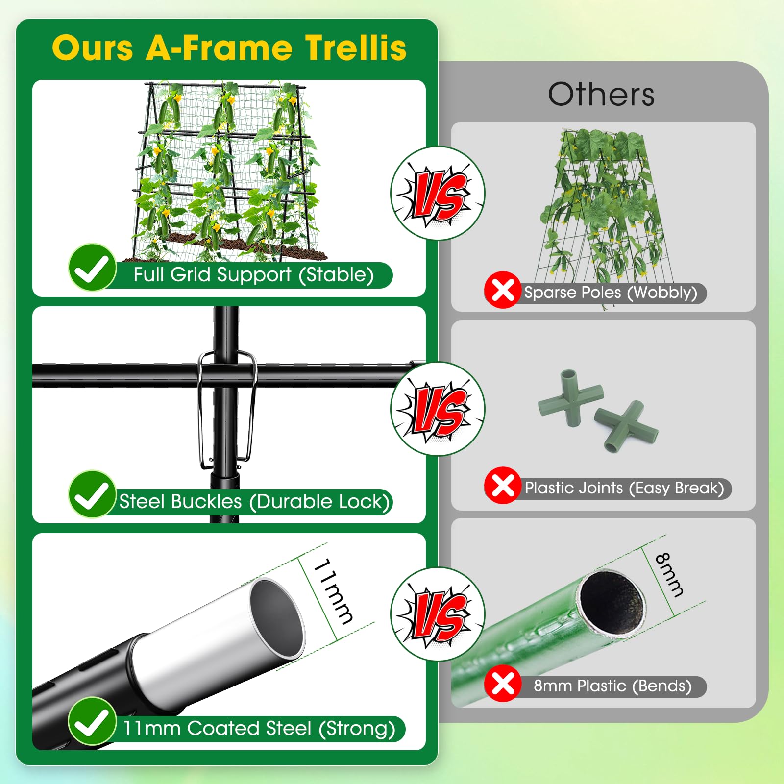 MQHUAYU easy-assembly trellis simplifies setup and storage after the season