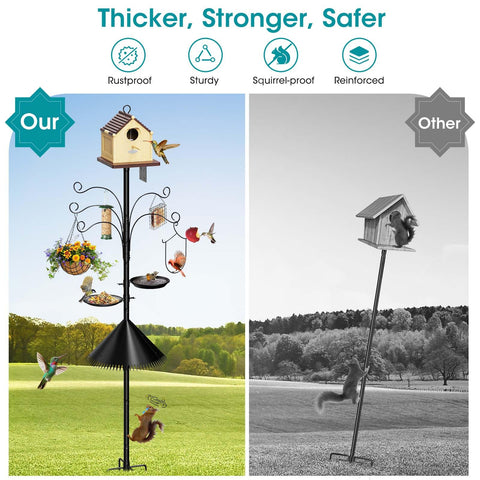 MQHUAYU mesh food tray and water bowl provide multi-bird meals.