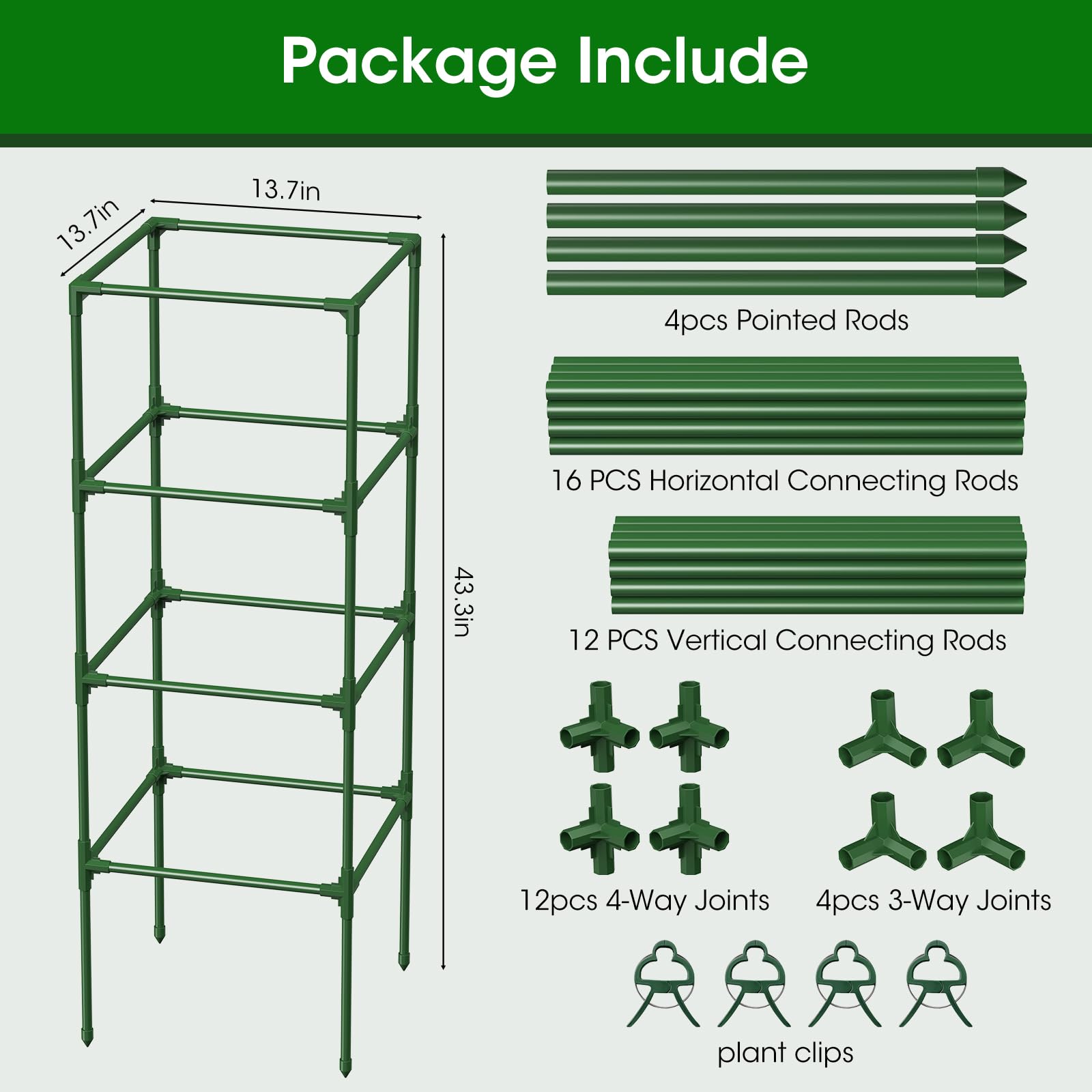 MQHUAYU folded tomato cage ready for space-saving storage.