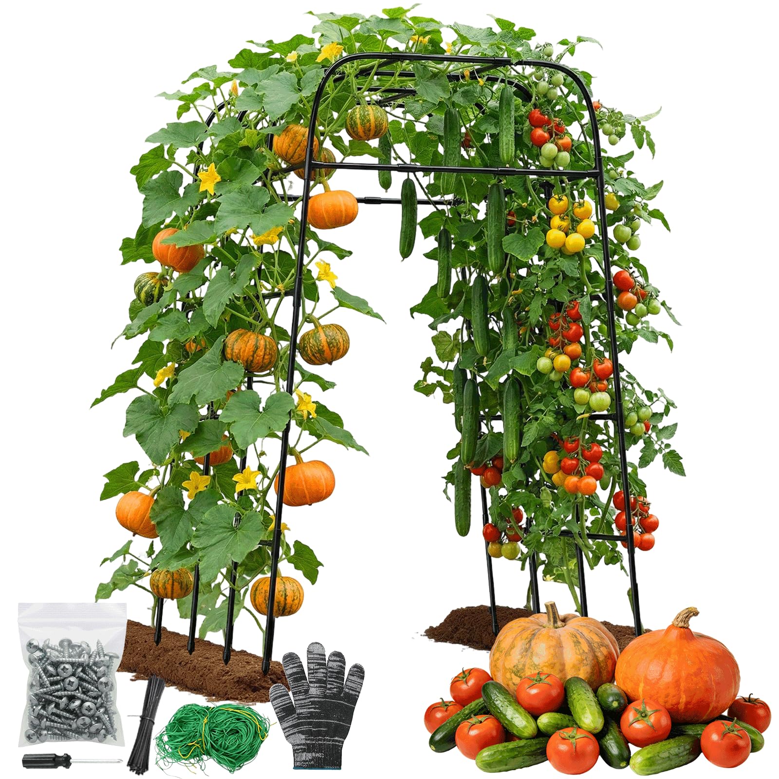 MQHUAYU garden arch trellis at 83 inches height supports vertical growth