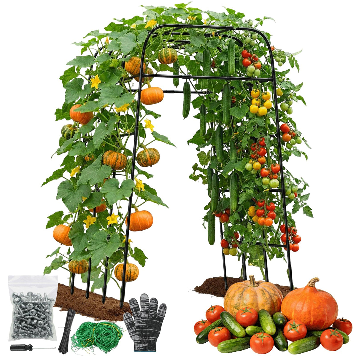 MQHUAYU garden arch trellis at 83 inches height supports vertical growth