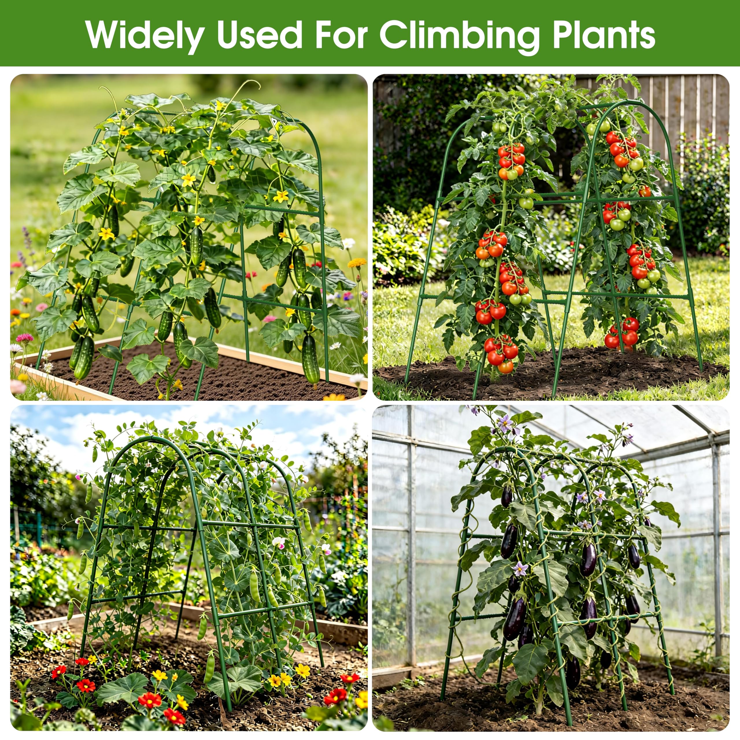 MQHUAYU garden clips X20 help secure vines along the arch.