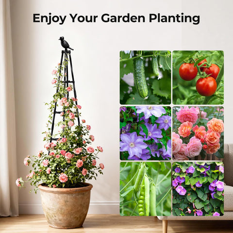 MQHUAYU garden trellis elevates landscape with a tidy, green vertical display.