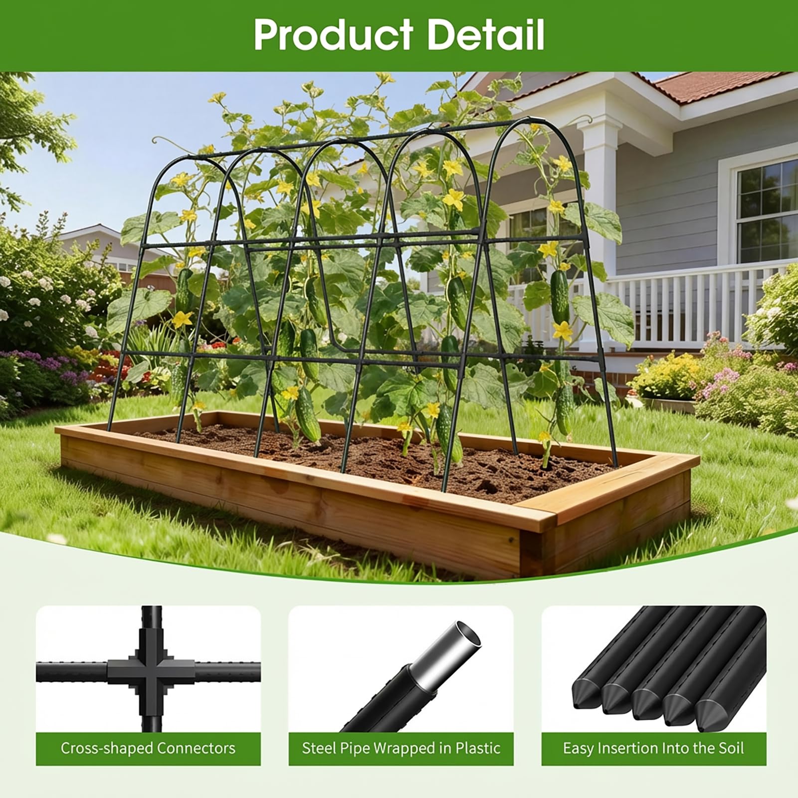 MQHUAYU garden trellis arch design saves space for vertical growth.