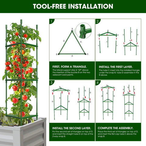 MQHUAYU tomato cage includes plant ties for guiding vines