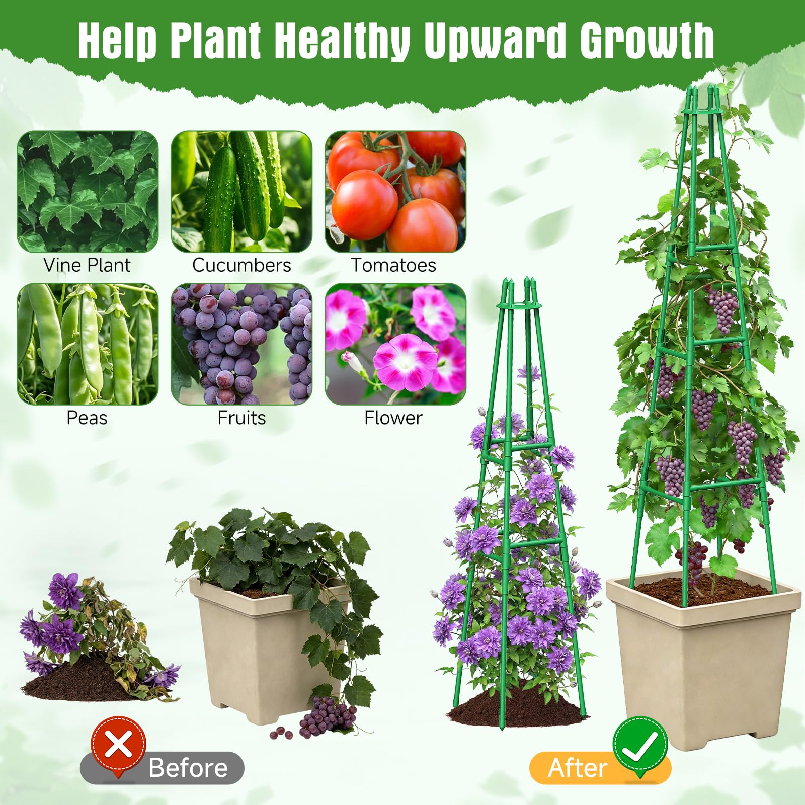 MQHUAYU space-saving vertical garden for cucumbers and tomatoes