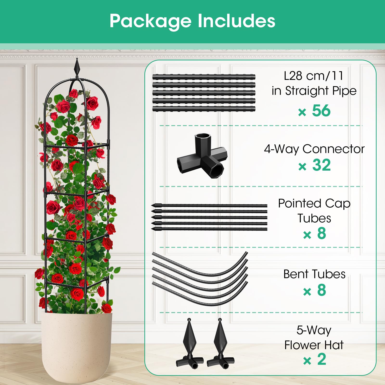 Vertical space optimization ideal for balconies and patios.