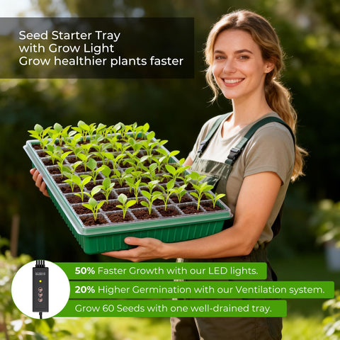 MQHUAYU LED grow light panel boosts seedling photosynthesis.