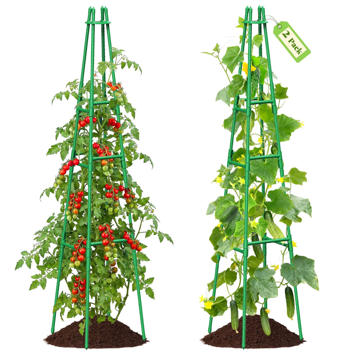 MQHUAYU obelisk trellis frame supports tall vines in raised beds