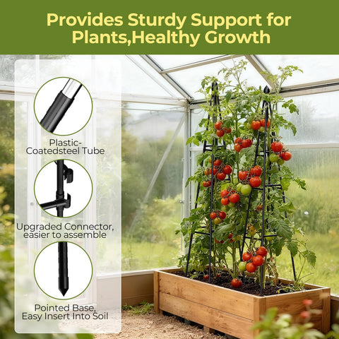 MQHUAYU obelisk trellis for climbing plants provides sturdy outdoor support.