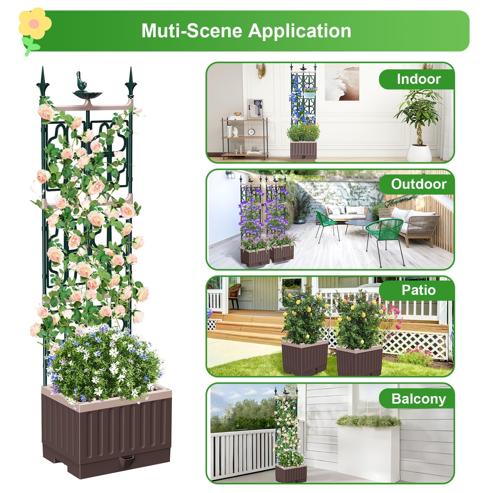 MQHUAYU ideal for patios, balconies, and greenhouses with flexible planting.