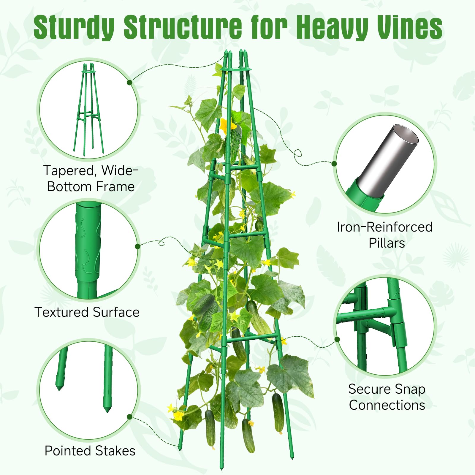 MQHUAYU pointed stakes keep trellis stable in wind