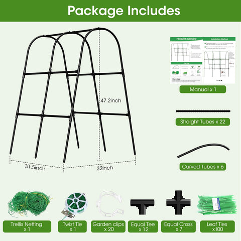 Durable black MQHUAYU trellis as a plant support in raised bed