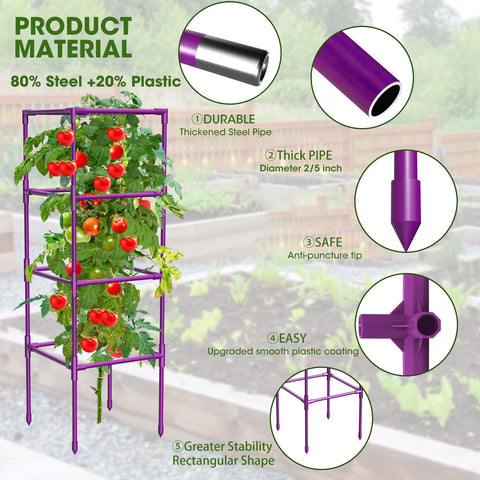 MQHUAYU square tomato cage with spacious design for climbing plants.