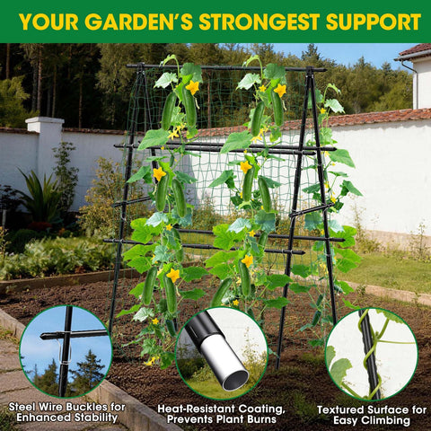 MQHUAYU steel frame with polyethylene coating provides rustproof plant support up to 30 lb.