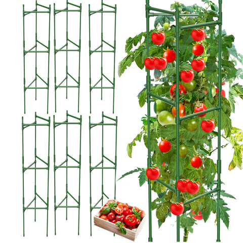MQHUAYU tomato cage 48-inch square/triangle assembly supports tall tomatoes