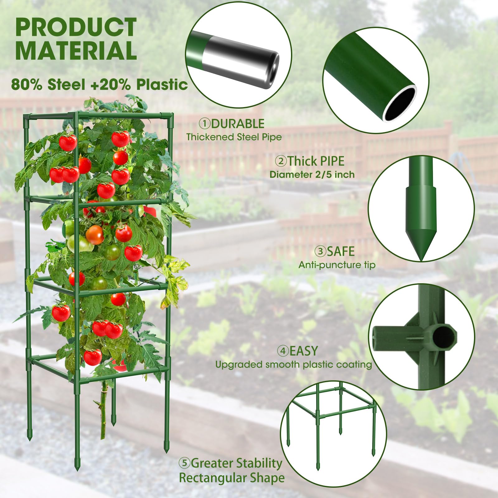 MQHUAYU adjustable-height cage lets you adapt as vines grow taller.