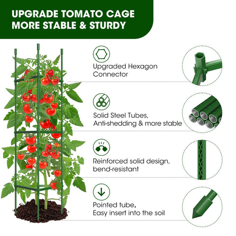 MQHUAYU tomato cage height adjustment enables tailored plant support.