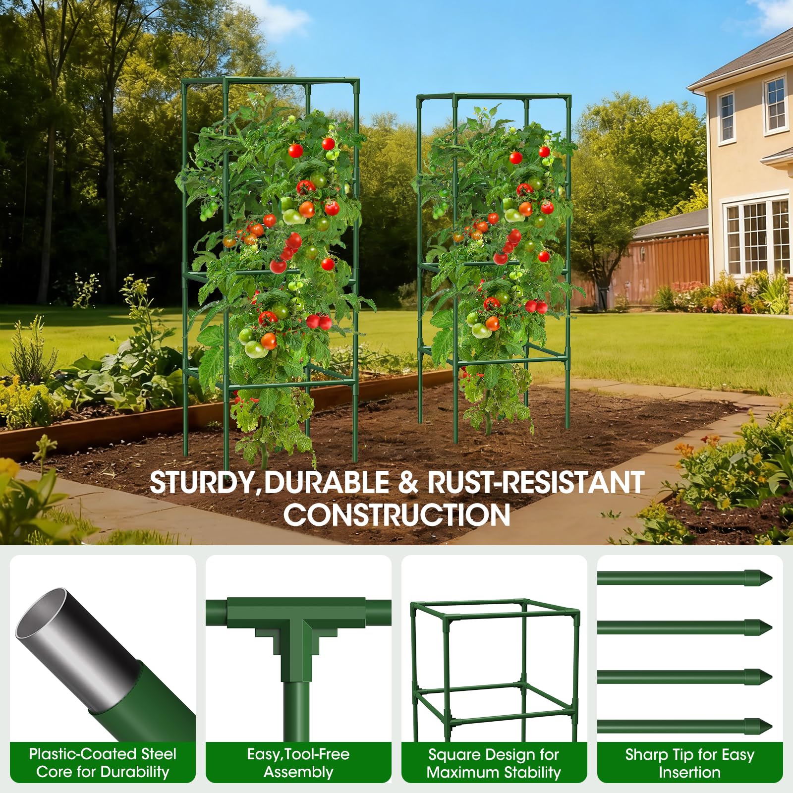 Durable, rust-resistant coating keeps MQHUAYU cages looking great across seasons.