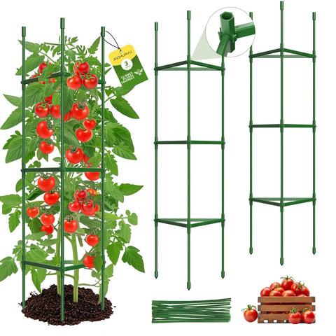 MQHUAYU tomato cage with hexagon connector provides strong garden support