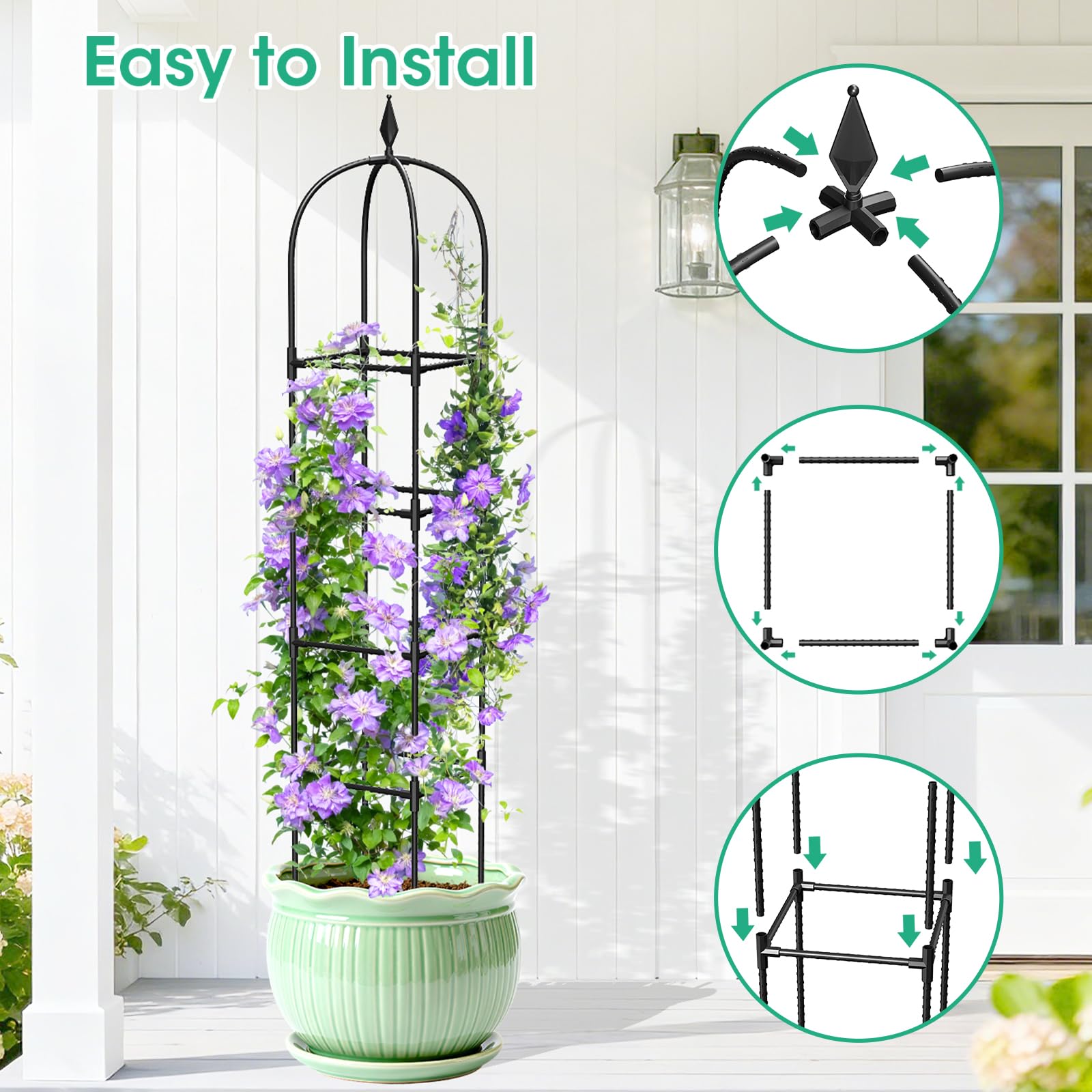 Three-dimensional design maximizes vertical growth in small spaces.