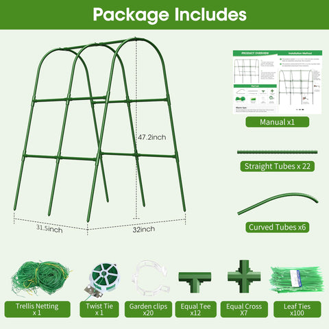 MQHUAYU trellis netting included offers versatile climbing aid for crops.