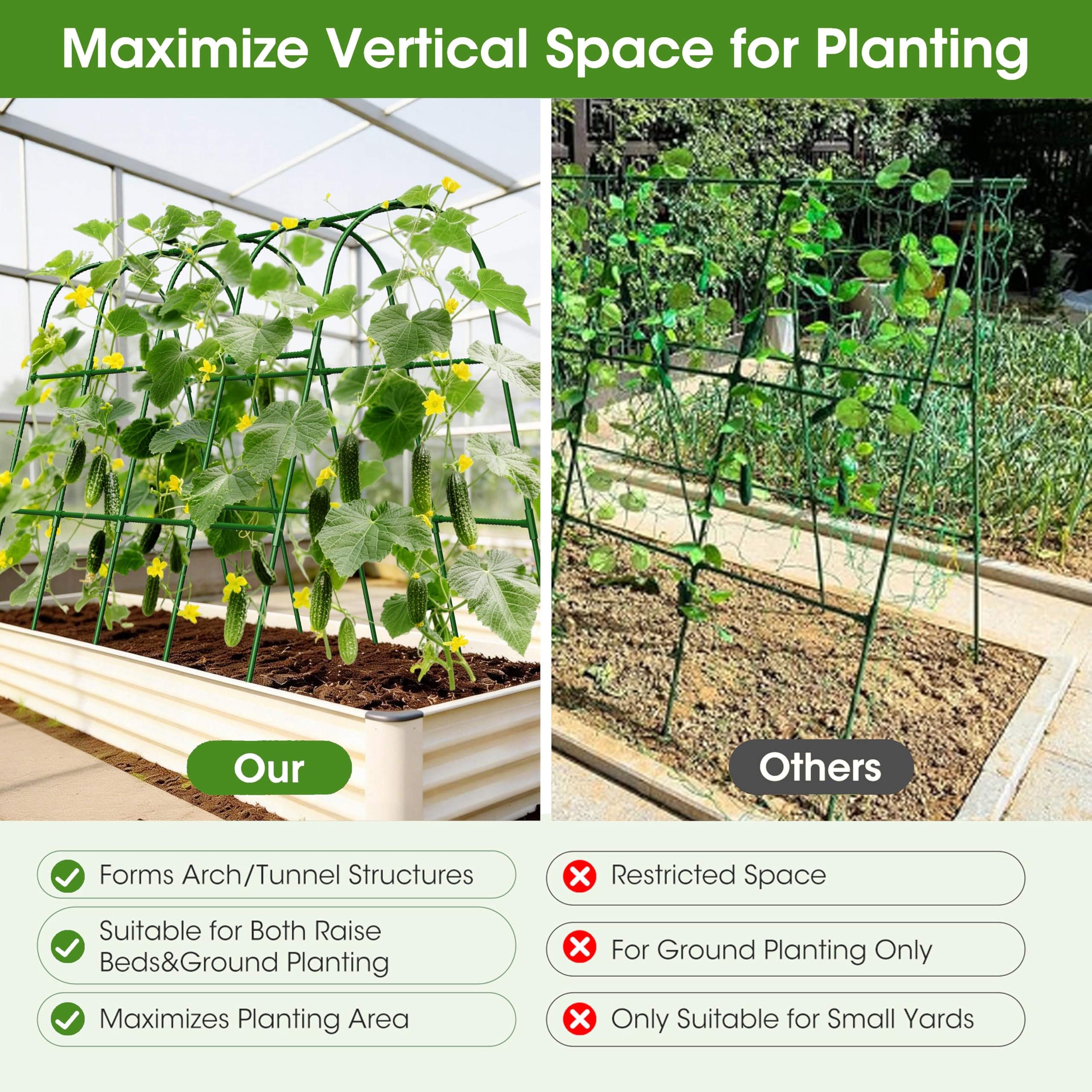 MQHUAYU trellis package content shown including clips and ties