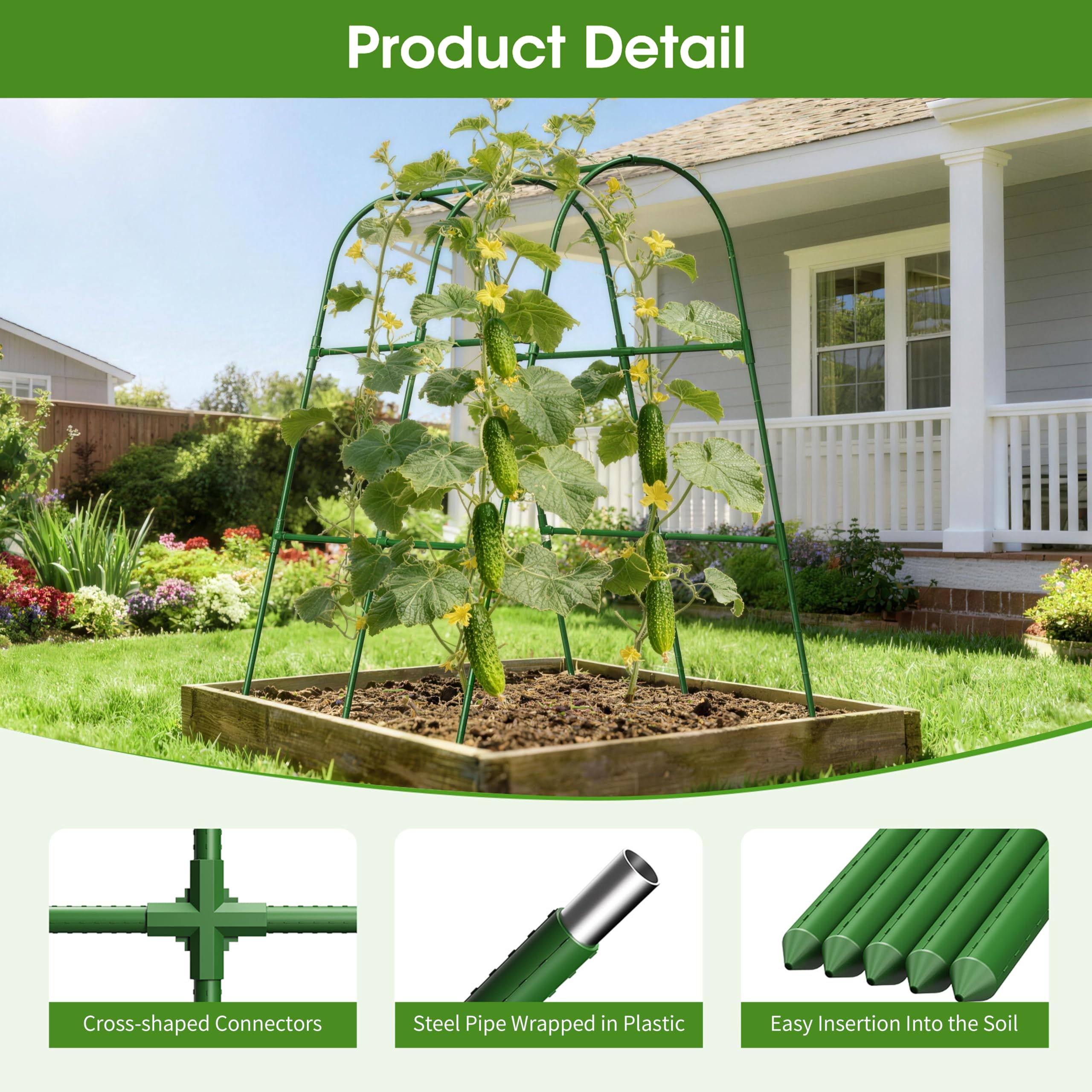 MQHUAYU U-shape stability structure keeps rows upright for easy harvesting.