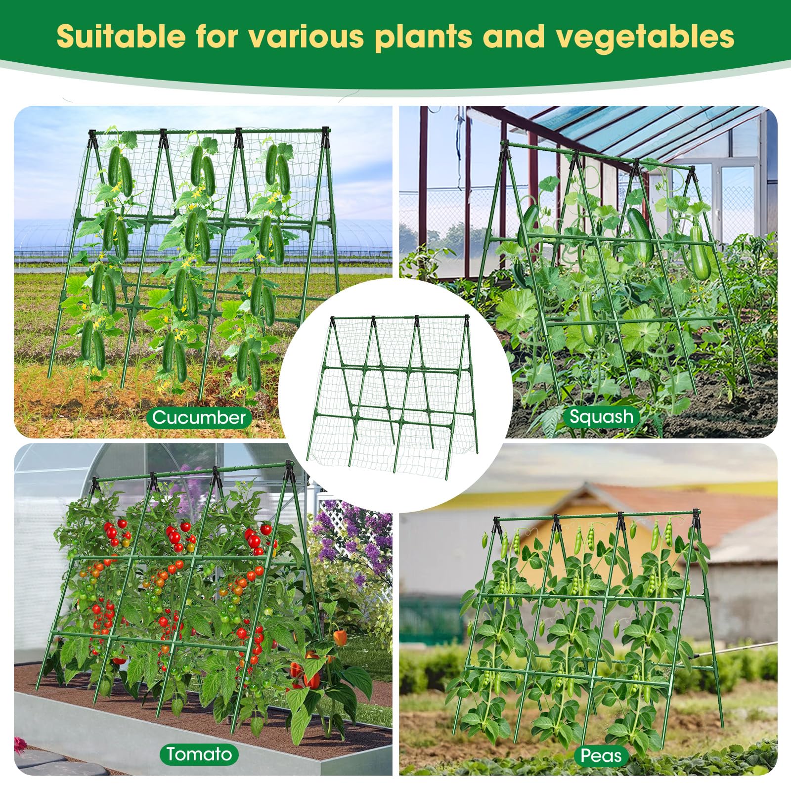 MQHUAYU versatile garden trellis fits raised beds and containers.
