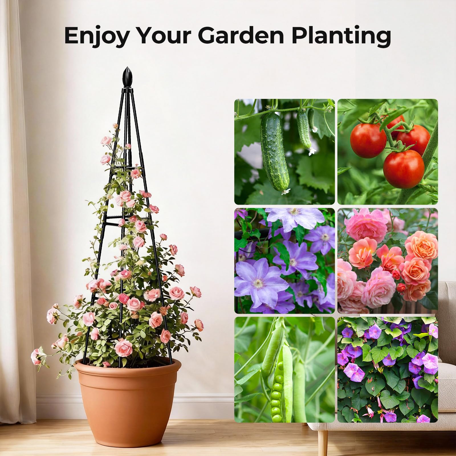 MQHUAYU vine and vegetable support improves garden organization.